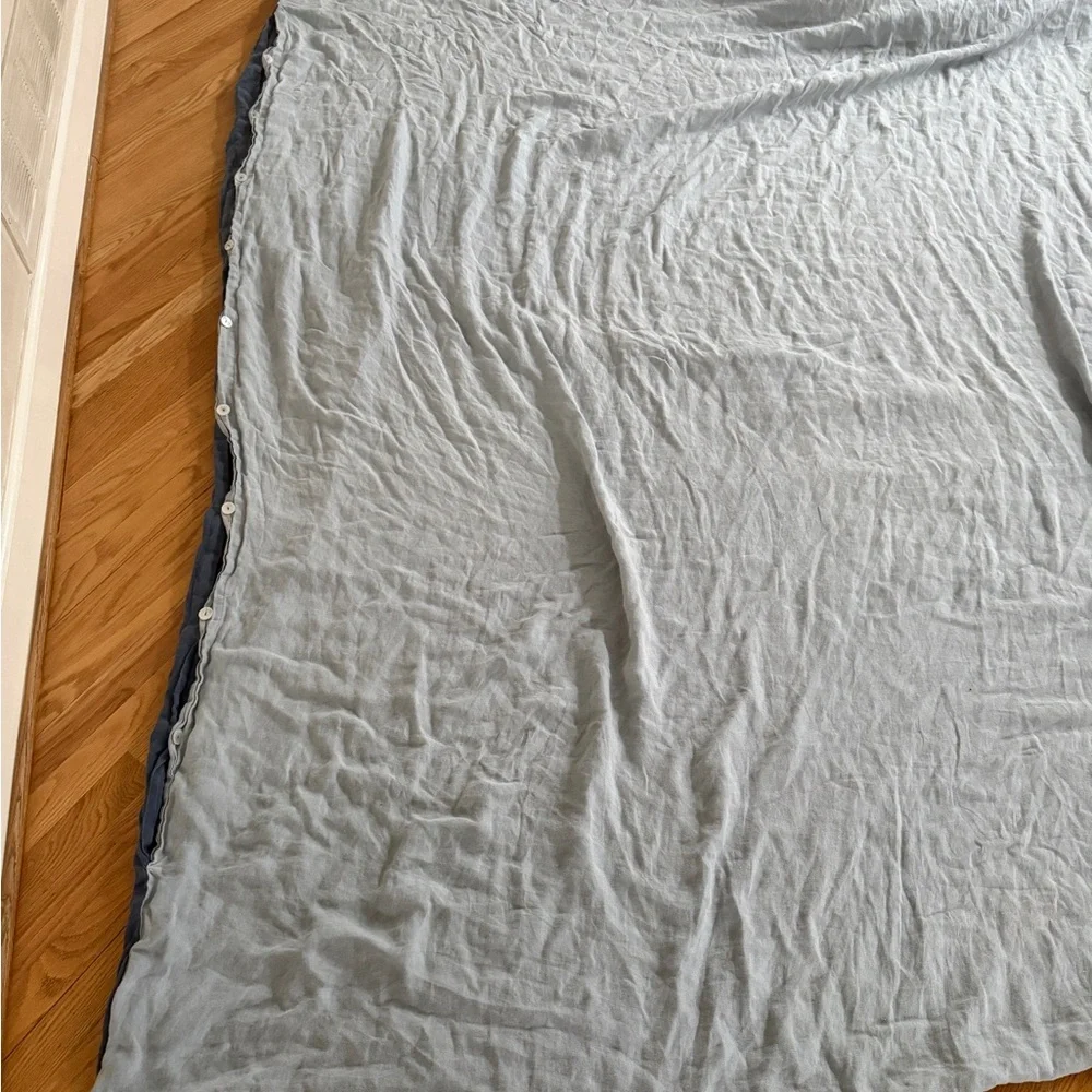 Crate&Barrel hemp natural fiber king duvet cover double sided